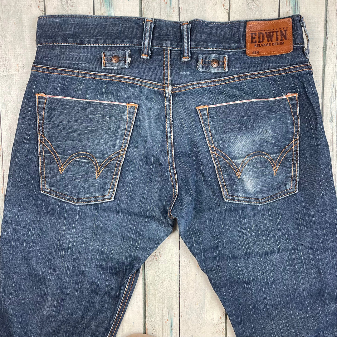 Edwin Japan - Blue 'SK505 Selvedge Denim Jeans -Size 30/32 - Jean Pool