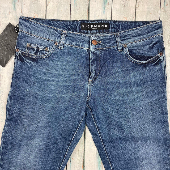 NWT- John Richmond Distressed Slim Straight fit Jeans- Size 32 - Jean Pool