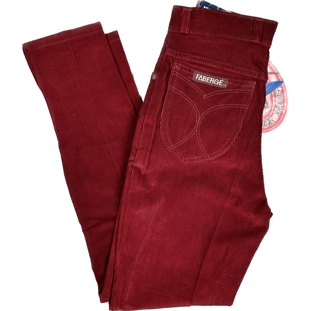 NWT- Vintage Faberge Deadstock 1980's Maroon Ladies Jeans - Hard to find! - Suit Size 4/5 - Jean Pool