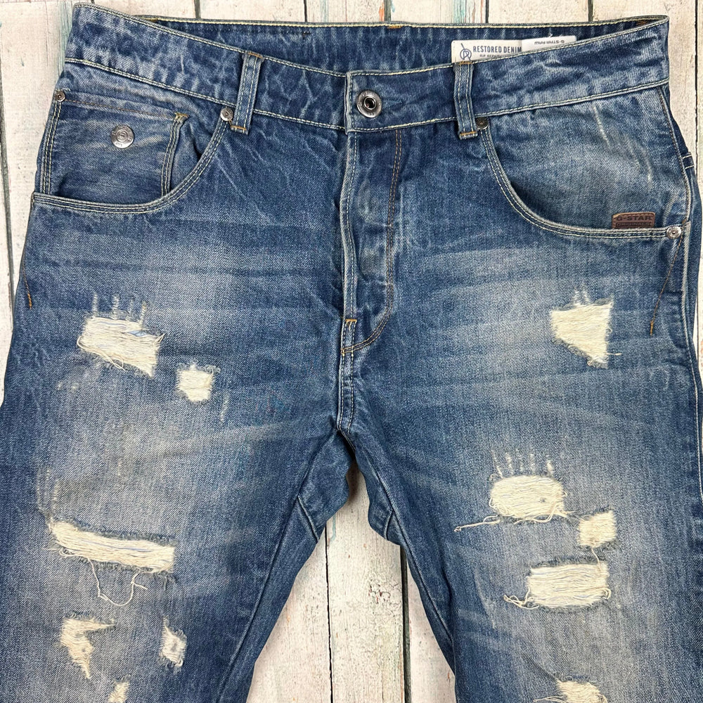 G Star 'Restored Denim' Distressed Arc Leg Jeans -Size 33/32 - Jean Pool