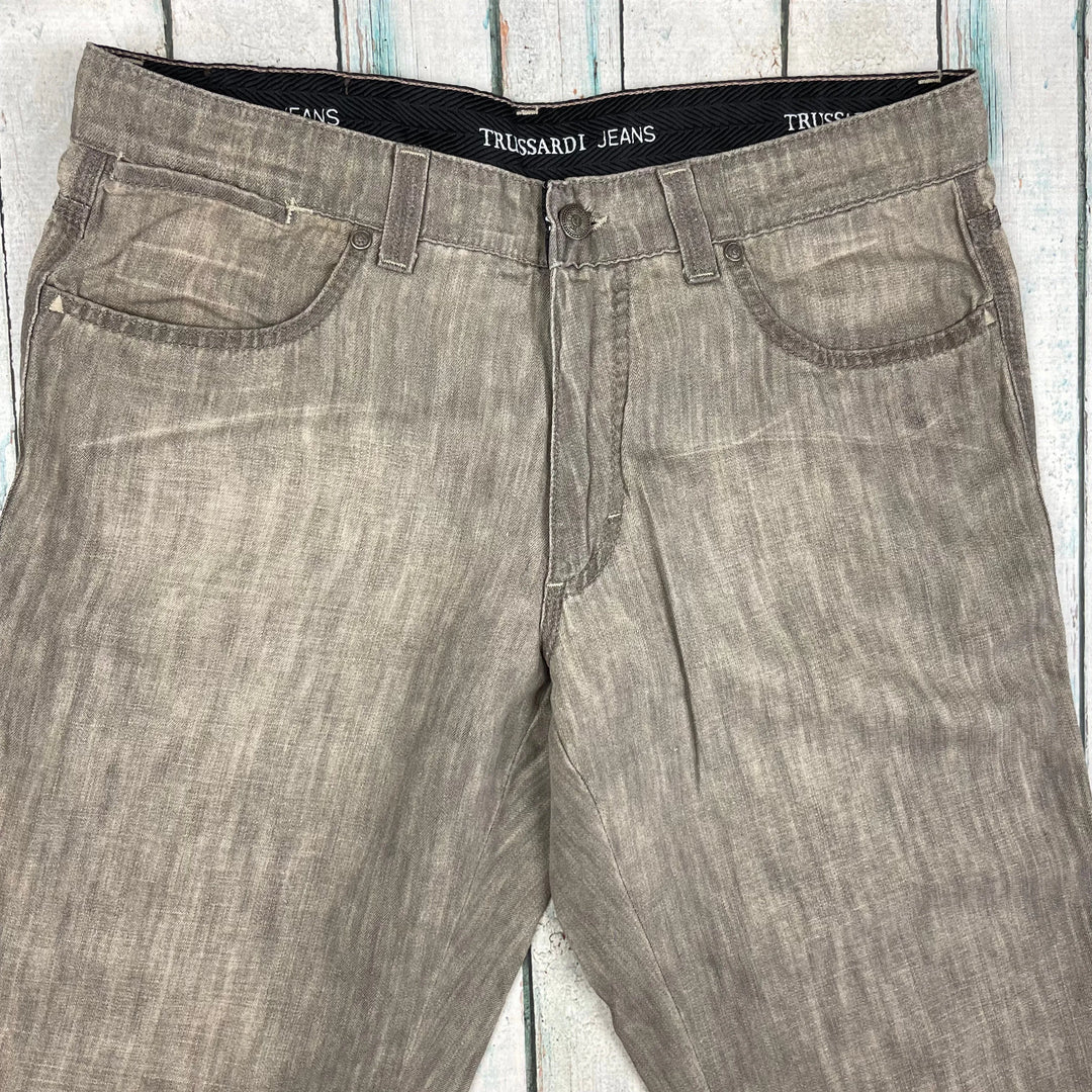 NWT - Trussardi Jeans - Italian Linen Blend 'Mod Five' Jeans -Size 12/14 - Jean Pool