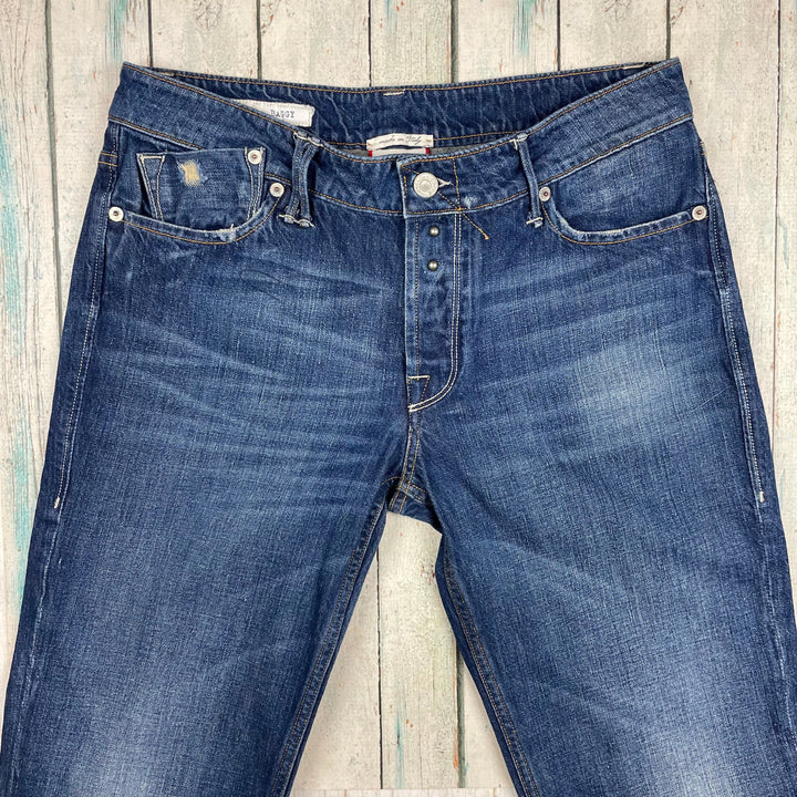 Ladies Italian Made Cycle 'Baggy' Easy Fit Distressed Jeans - Size 27 - Jean Pool