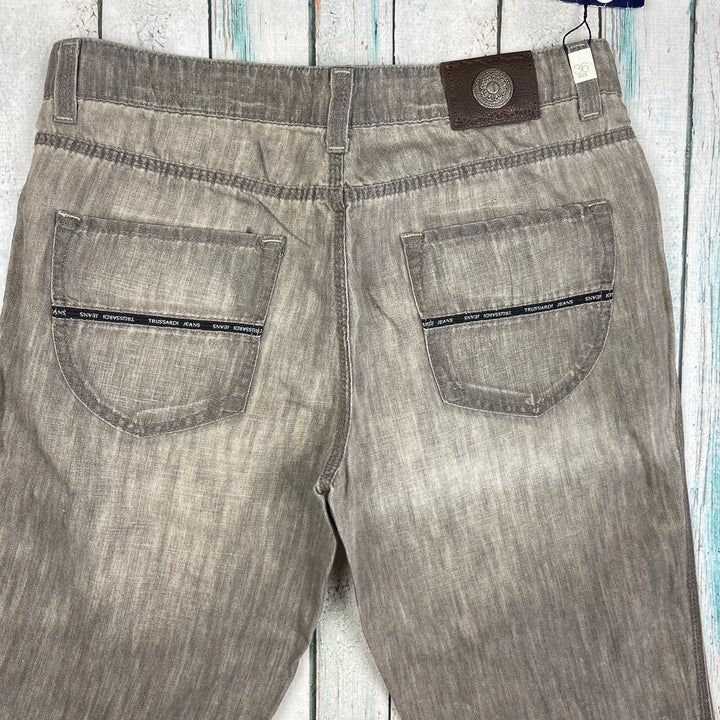 NWT - Trussardi Jeans - Italian Linen Blend 'Mod Five' Jeans -Size 12/14 - Jean Pool