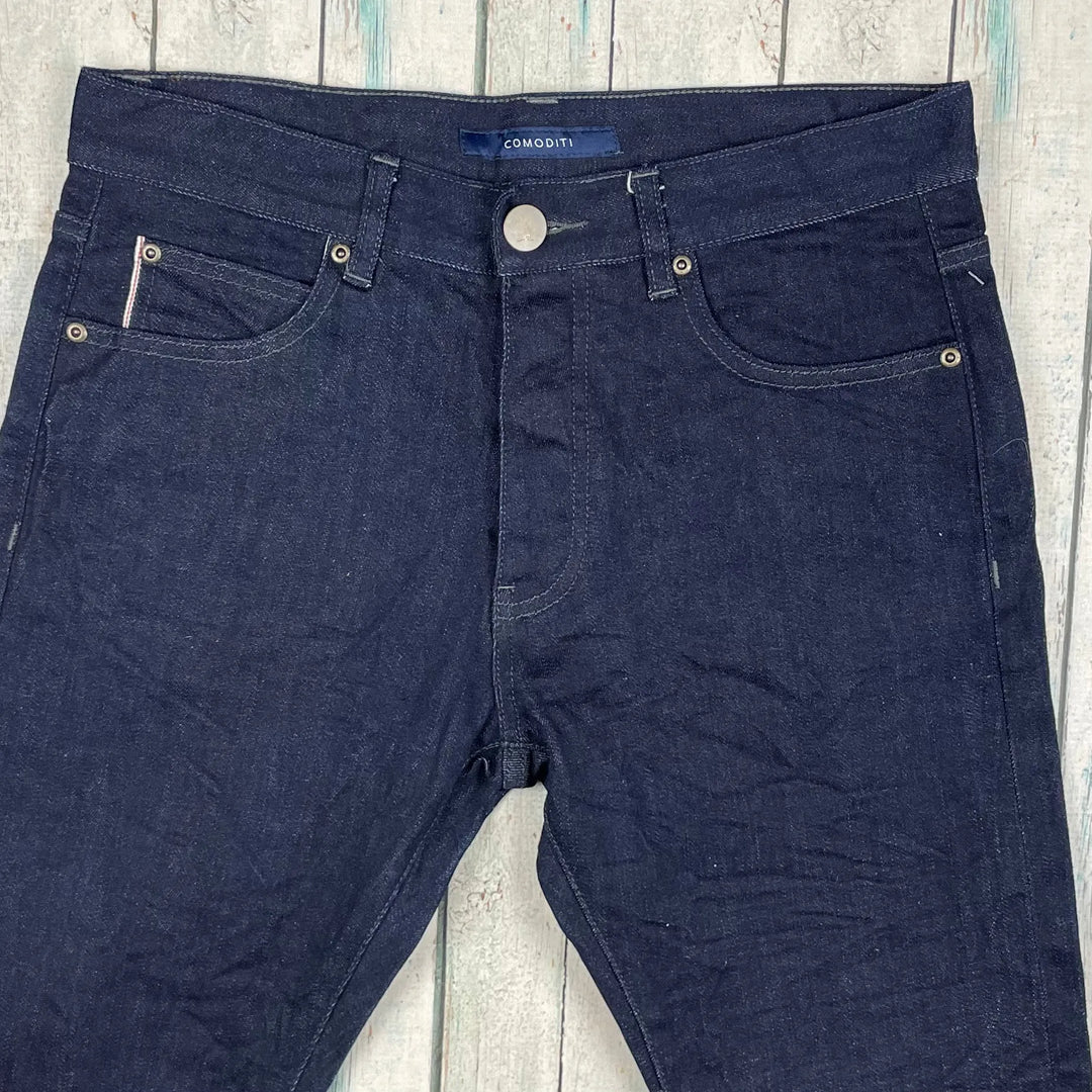Comoditi Selvedge Stretch Mens Straight Denim Jeans - Size 32/32 - Jean Pool