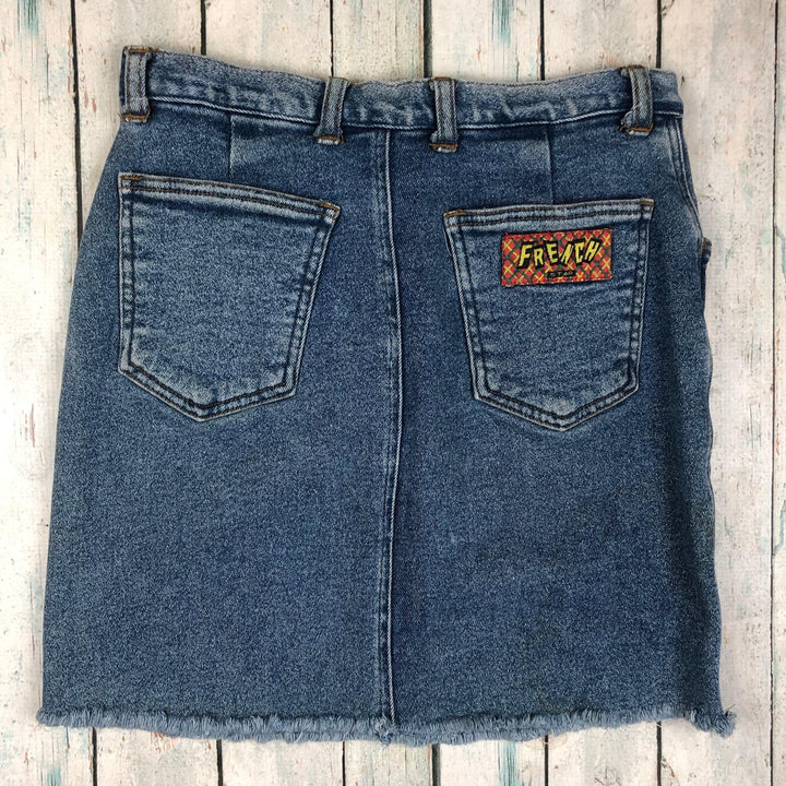 1990's Vintage French Star Stretch Denim Skirt - Jean Pool