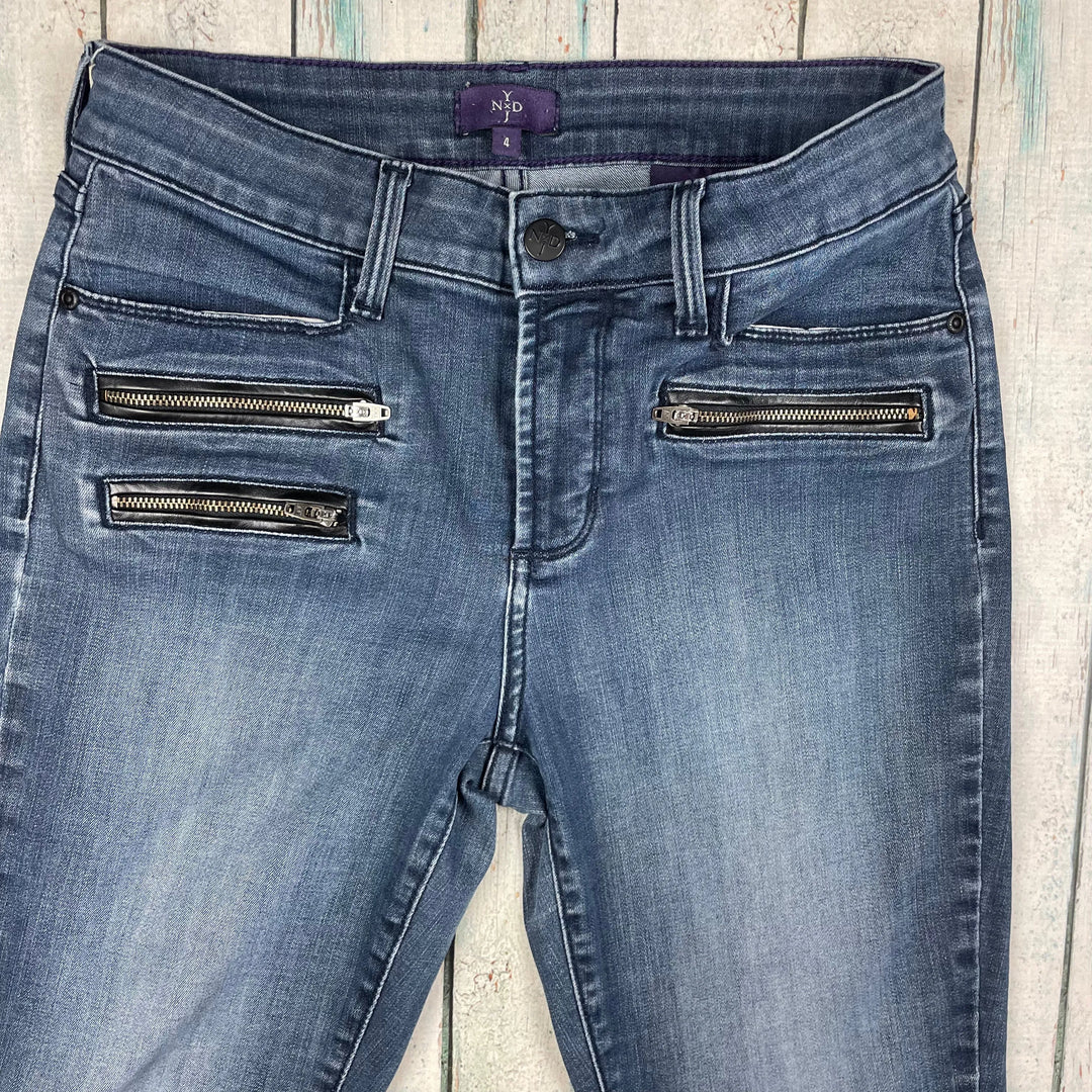 NYDJ Lift & Tuck 'Legging' Zip Detail Jeans -Size 4 US or 8 AU - Jean Pool