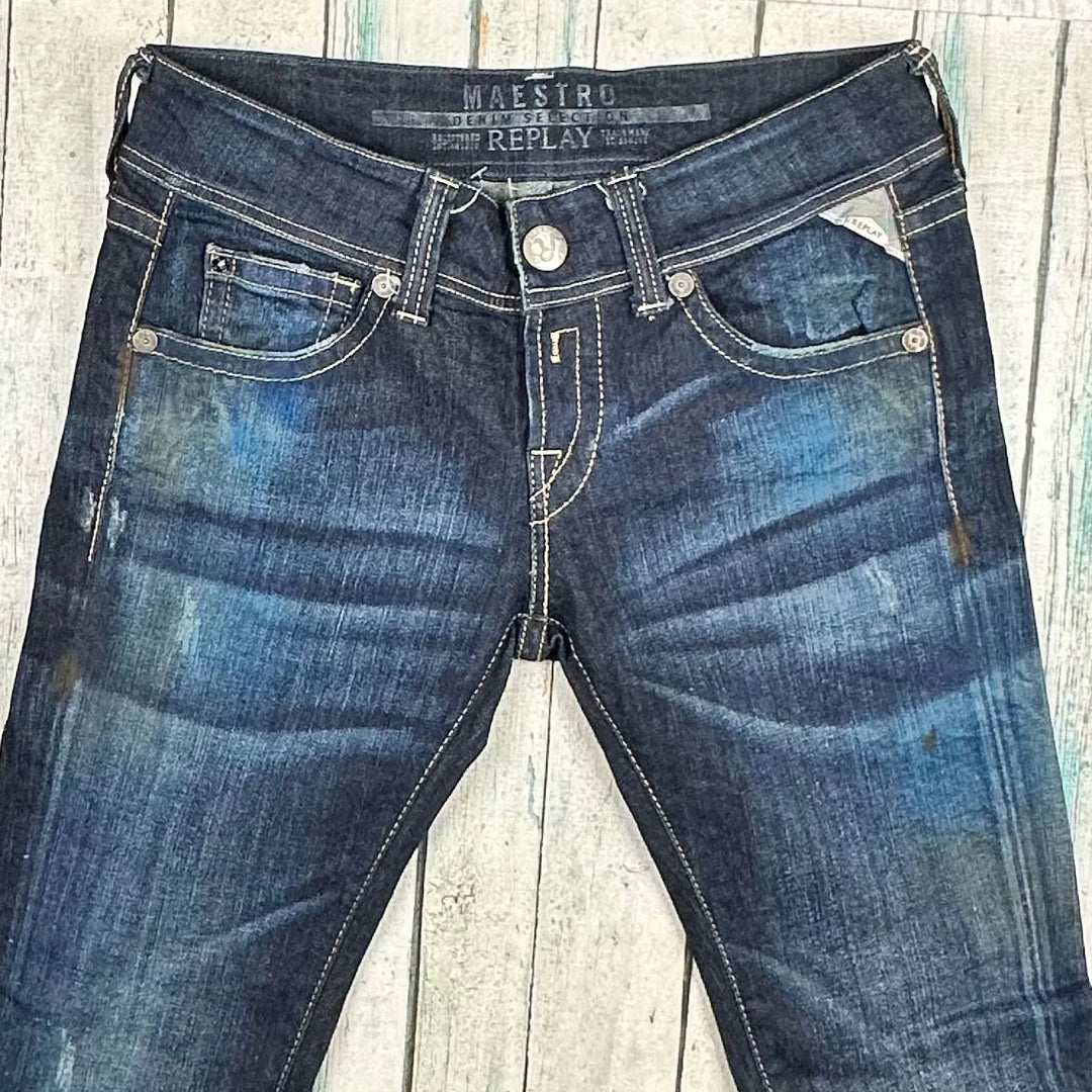 Replay Italy Ladies 'Fabienne' Distressed Slim Fit Jeans - Size 26 - Jean Pool