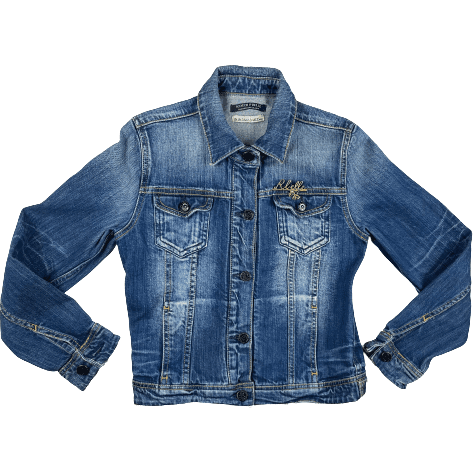 Scotch R’Belle Girls Denim Jacket with Brooch- Size 12Y - Jean Pool