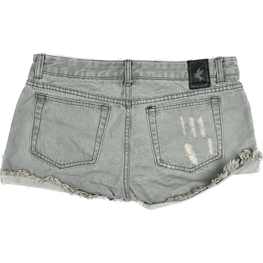 One Teaspoon Grey Destroyed Denim Shorts - Size 12 - Jean Pool