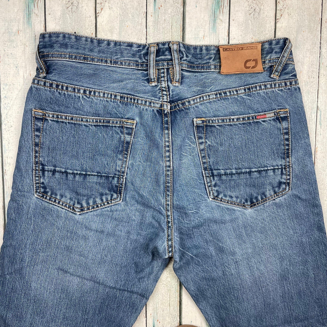 Castro Jeans by Hugo Boss Mens 'David' Antique Wash Jeans - Size 31 Short - Jean Pool