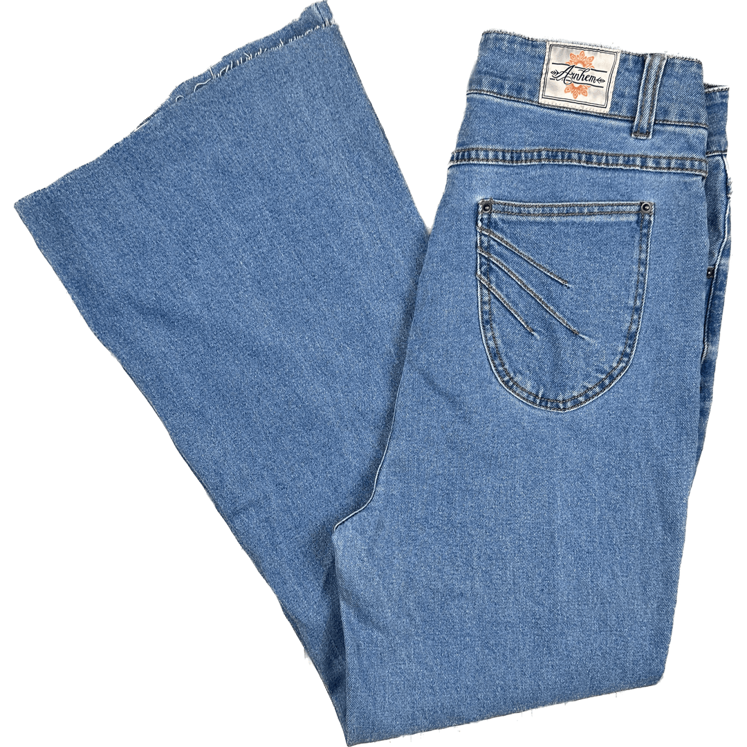 Arnhem Exposed Button Wide Leg Flare Jeans -Suit Size 29" - Jean Pool
