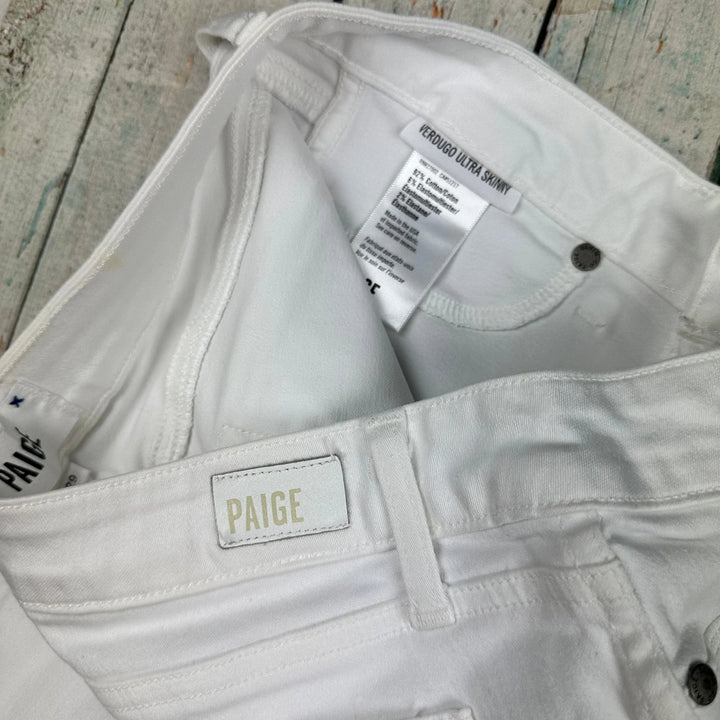 Paige Denim 'Verdugo Ultra Skinny' White Jeans- Size 29 - Jean Pool