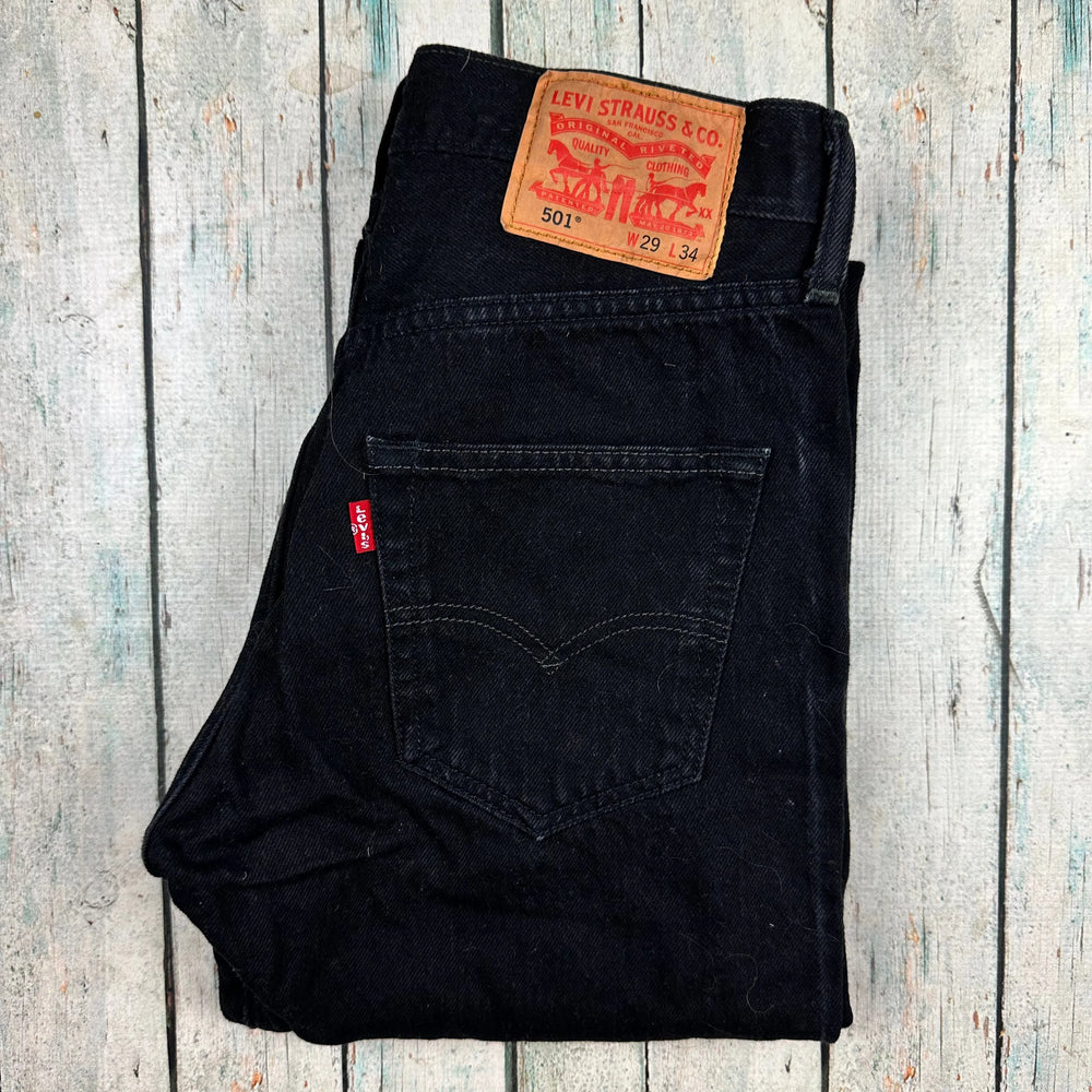 Levis Black Denim 501 Jeans -Size 29/29 - Jean Pool