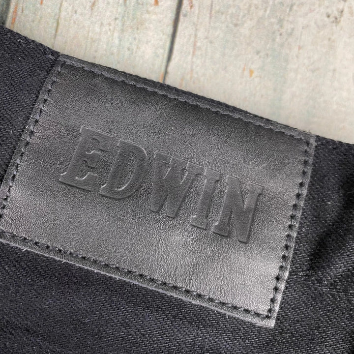 Edwin Japan - 'ED55 Relaxed' White Selvedge Mens Black Jeans -Size 36/32 - Jean Pool