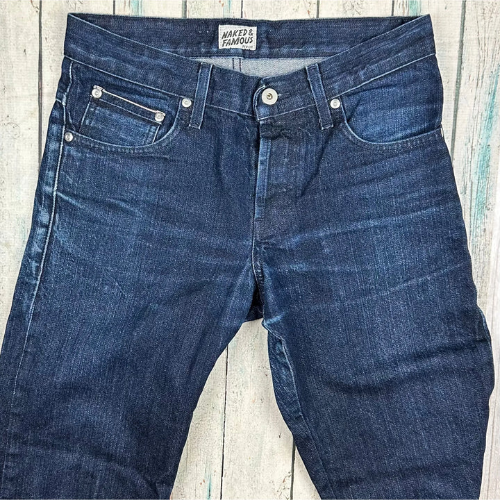 Naked & Famous Indigo Stretch Selvedge 'Slim Guy' Jeans Made in Canada - Size 29 - Jean Pool