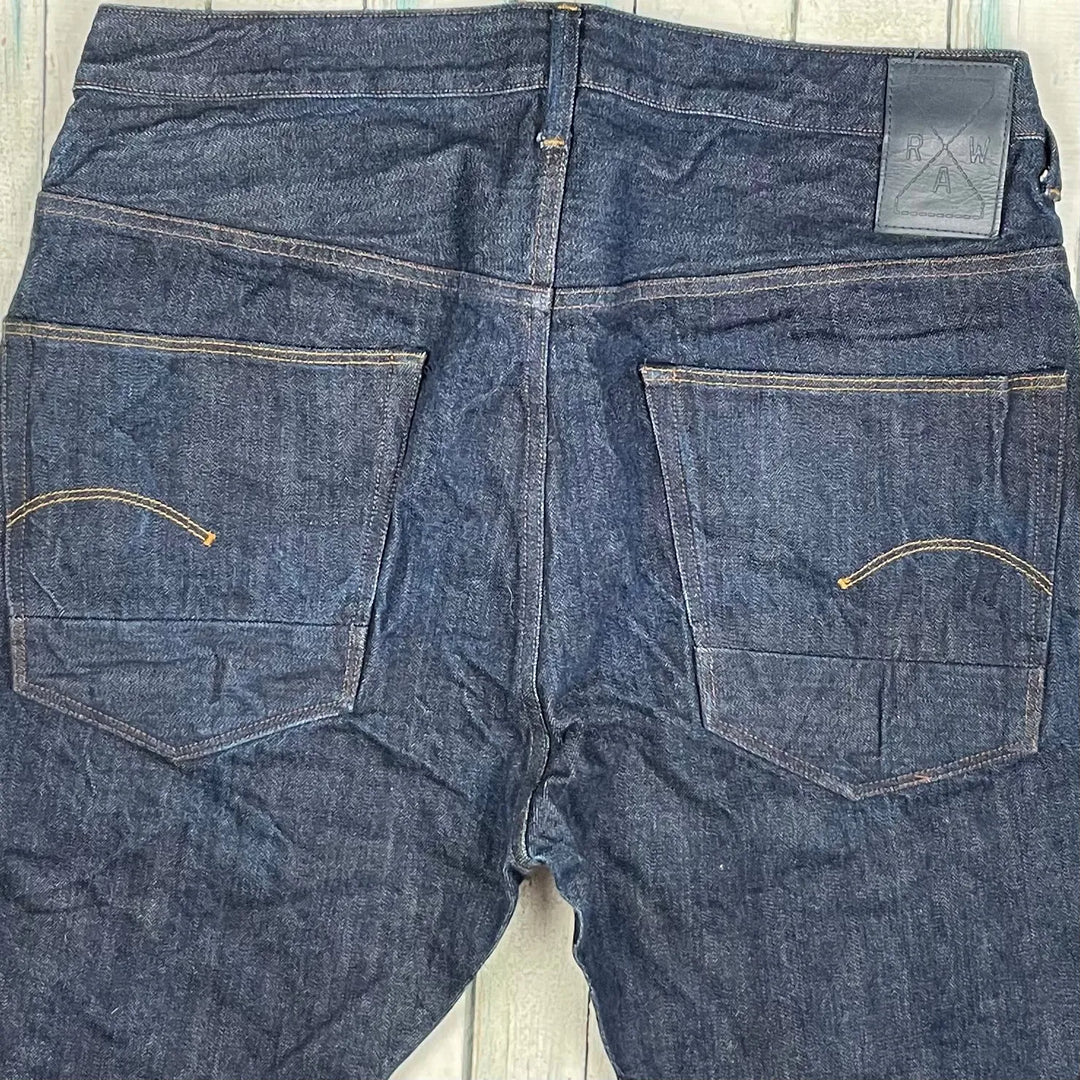 G Star RAW 'US Straight' Dark Wash Selvedge Mens Jeans -Size 36 - Jean Pool
