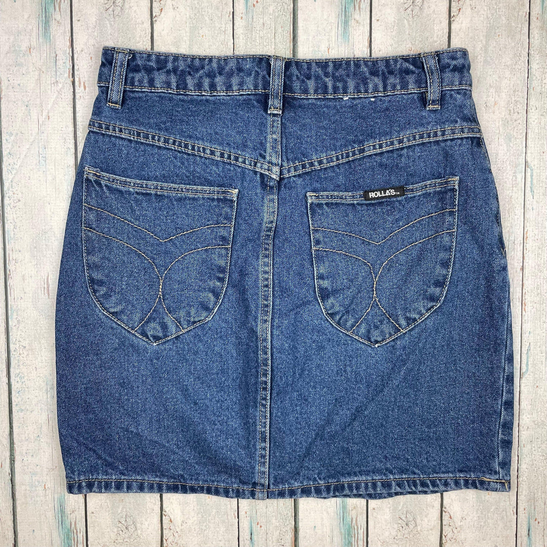 Ladies Rollas 'High Mini' Denim Skirt - Size 26" or 8AU - Jean Pool