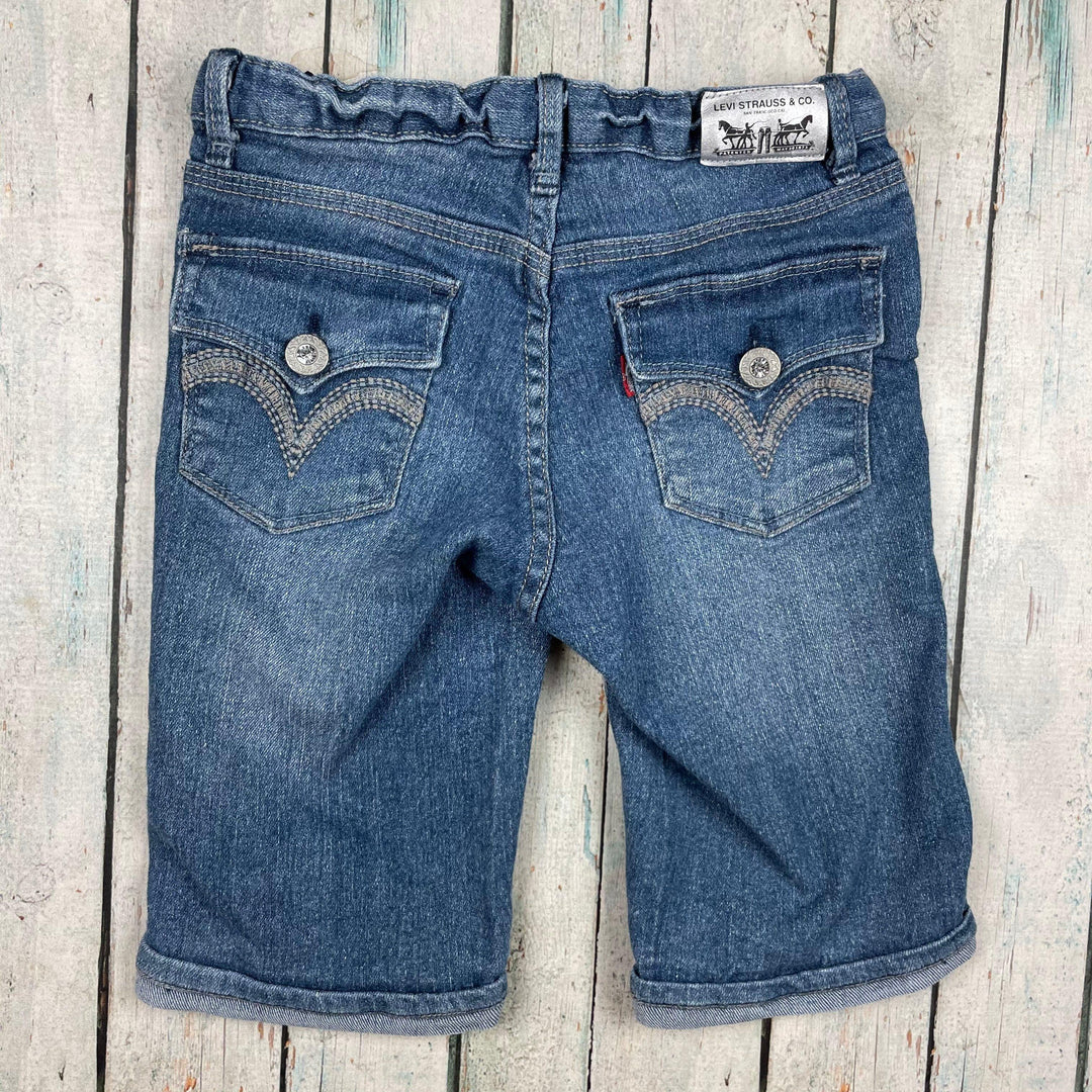 Levis 'Bermuda' Girls Long Denim Shorts - Size 8 - Jean Pool