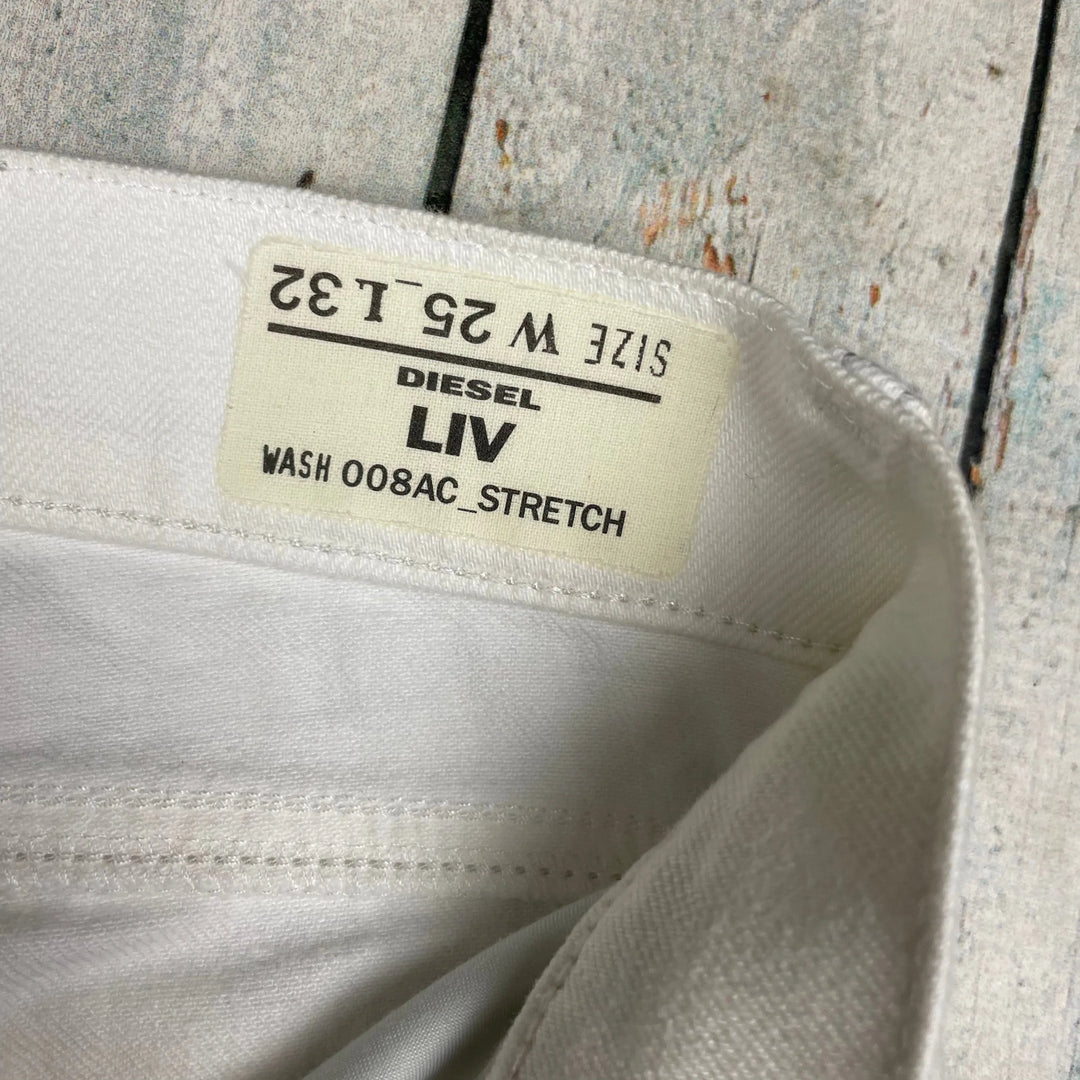 NWT - Diesel 'Liv' Slim Straight White Denim Jeans Size - 25/32 - Jean Pool