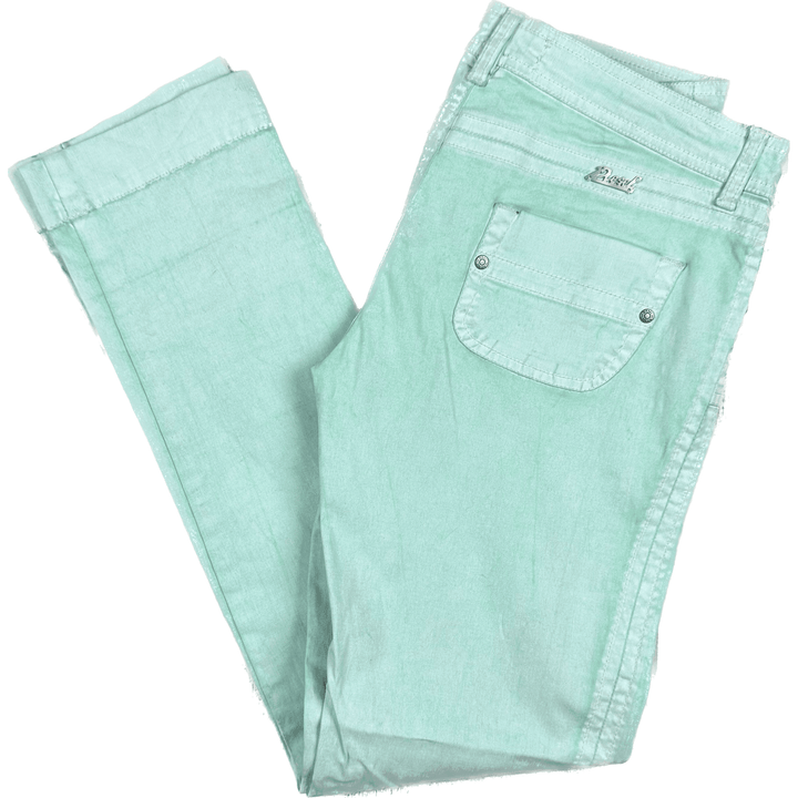 Diesel Green Garment Dyed Low Rise Ankle Jeans -Size 26 - Jean Pool