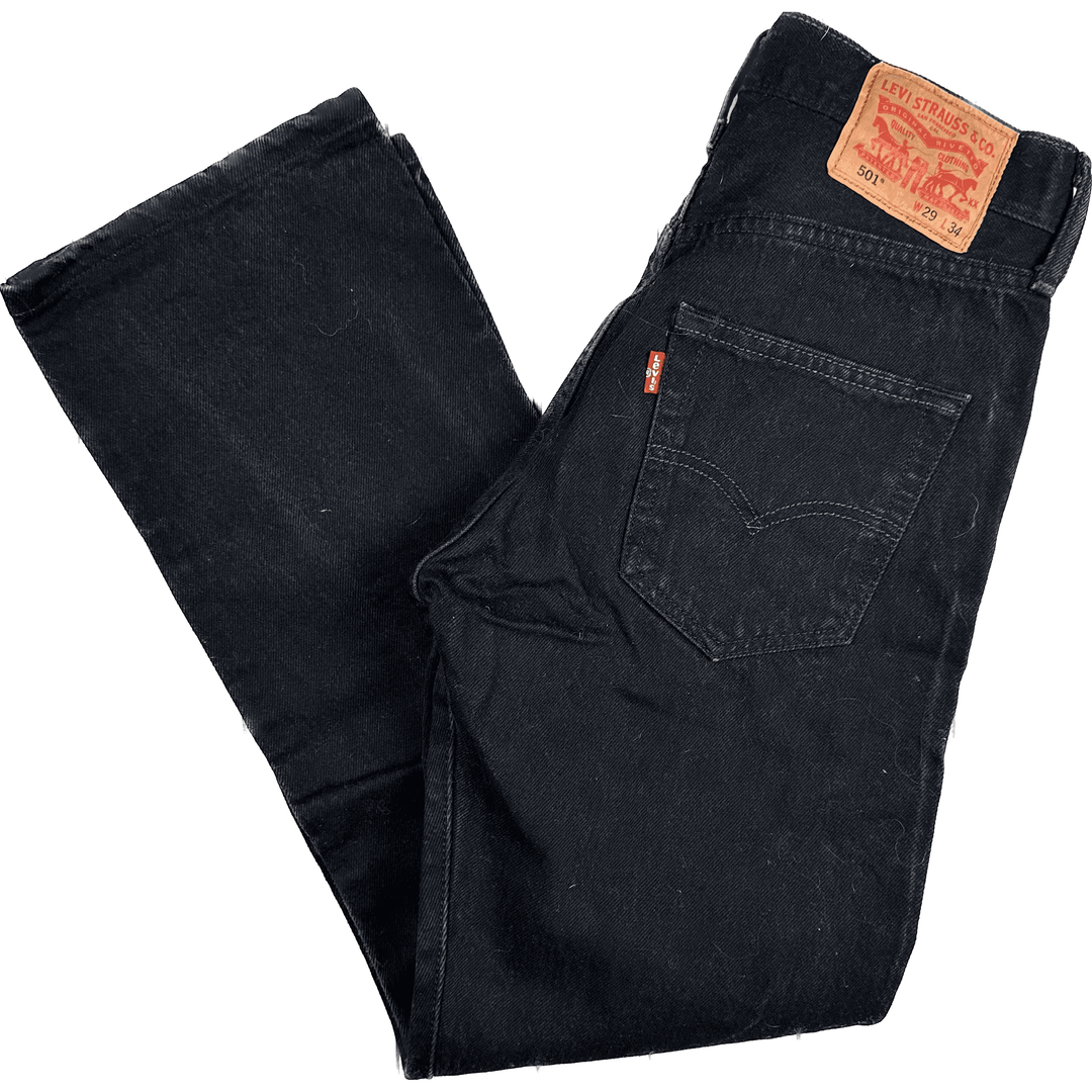 Levis Black Denim 501 Jeans -Size 29/29 - Jean Pool