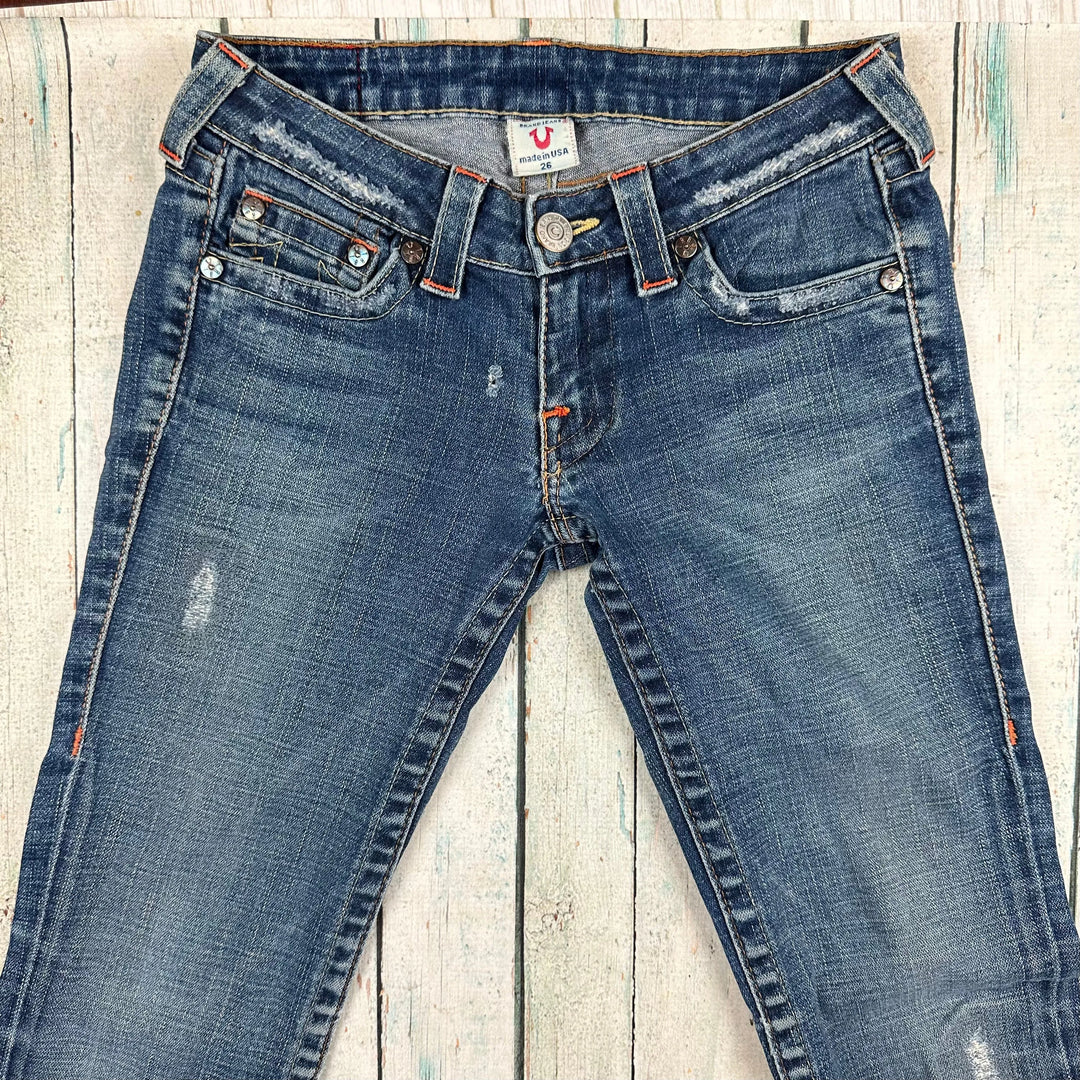 True Religion 'Johnny' Low Rise Straight Leg Jeans- Size 26 - Jean Pool