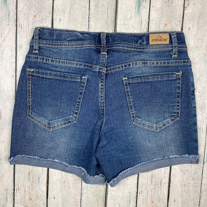 Girls Jordache Star Print Denim Shorts - Size 14 Years - Jean Pool