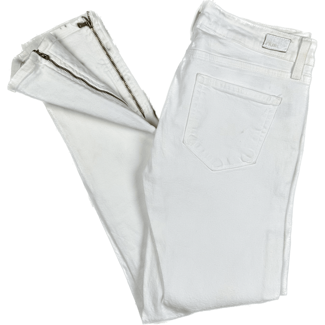 Paige Denim 'Verdugo Ankle' White Stretch Jeans- Size 27 - Jean Pool