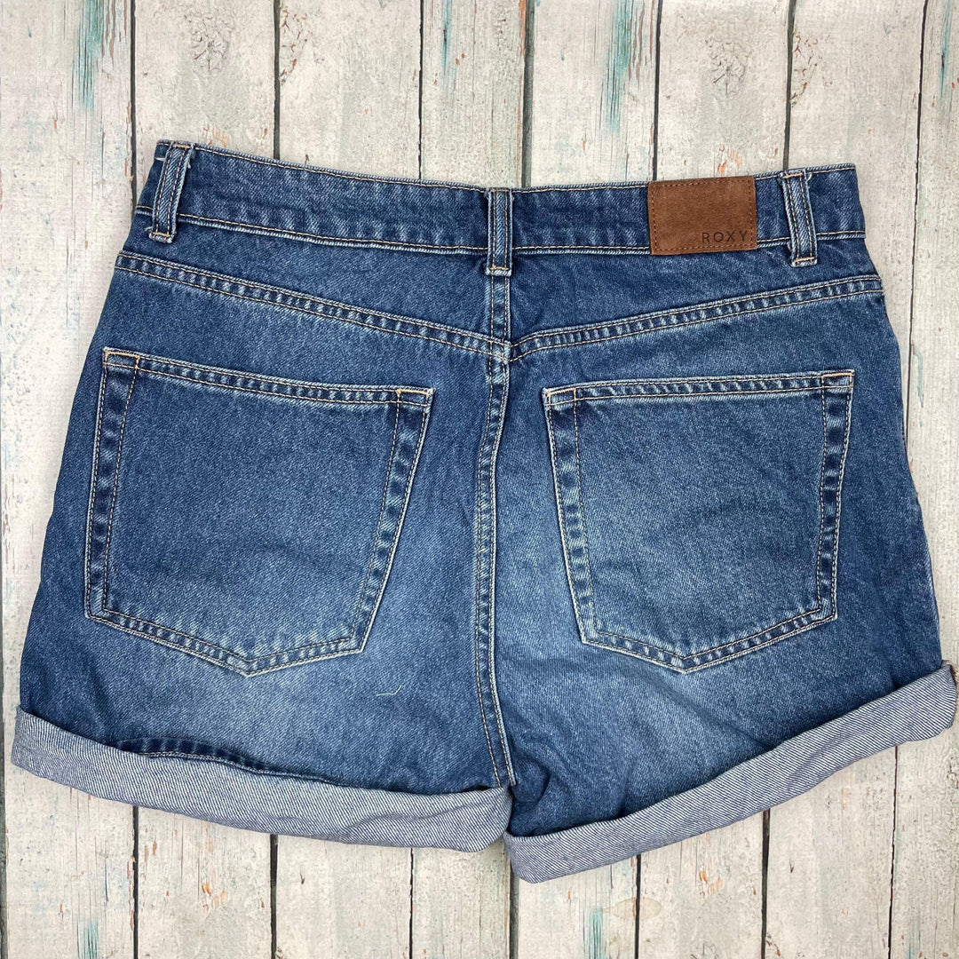 Roxy Ladies Cuffed Denim Shorts- Size 27 or 9AU - Jean Pool