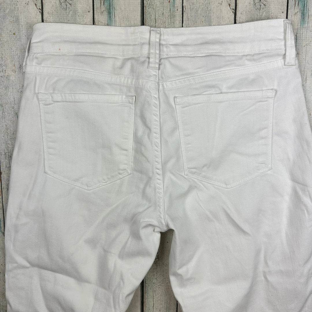 NYDJ Lift & Tuck Cropped Cuffed White Jeans -Size US 6 or 10 AU - Jean Pool