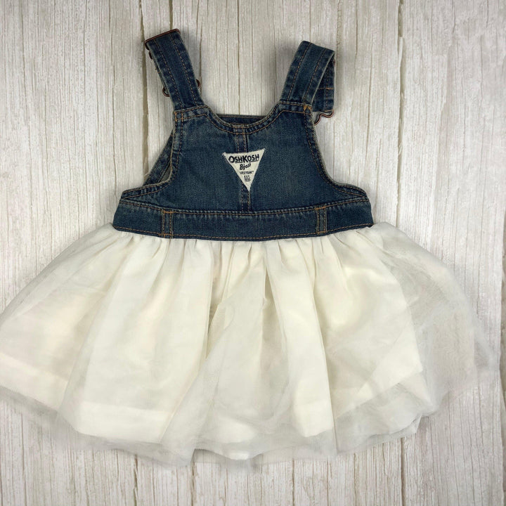 Osh Kosh Bib & Brace Denim Tulle Skirt Skirtall - Size 18M - Jean Pool