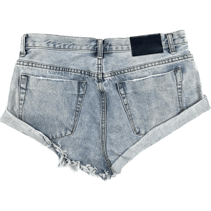 One Teaspoon 'Bandits' Destroyed Denim Shorts - Size 10 - Jean Pool