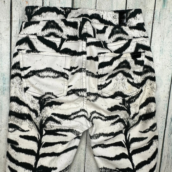 7 for all Mankind X Giambattista Valli - Tiger Print Skinny Jeans Size- 25 - Jean Pool