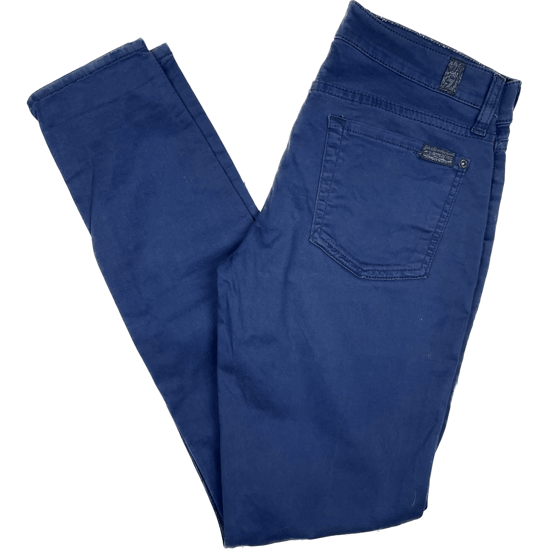 7 for all Mankind 'The Skinny' French Blue Stretch Jeans Size- 26 - Jean Pool