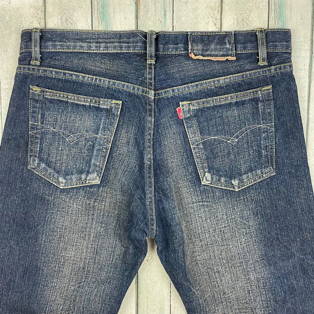 Series Jeans Mens Selvedge Straight leg Crop Denim Jeans - Size 34 - Jean Pool