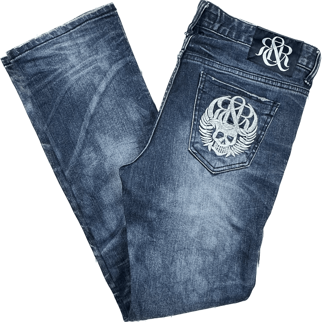 Rock & Republic Skull Pocket Straight Jeans- Size 30 - Jean Pool