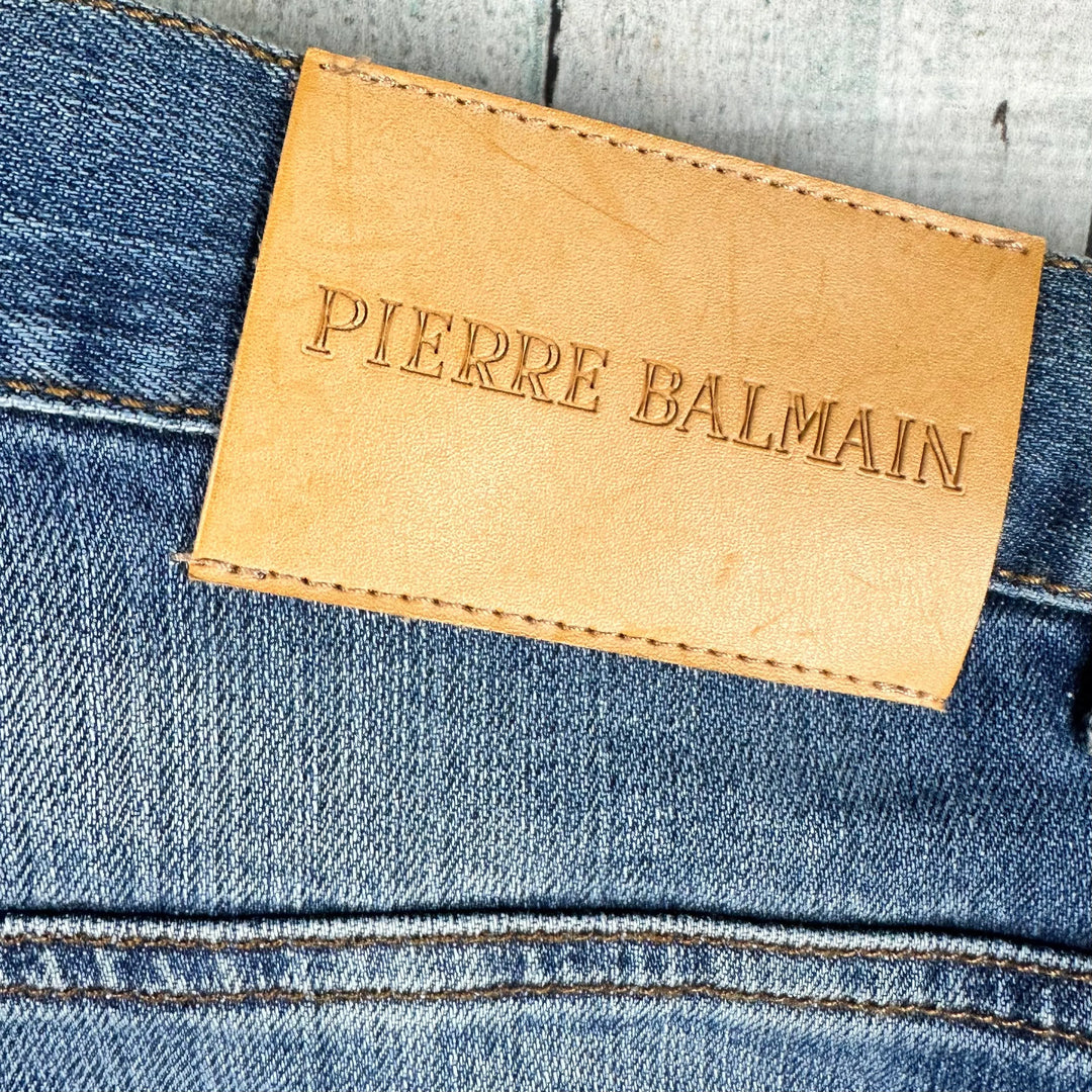 Authentic Pierre Balmain Paris Moto Skinny Jeans -Suit Size