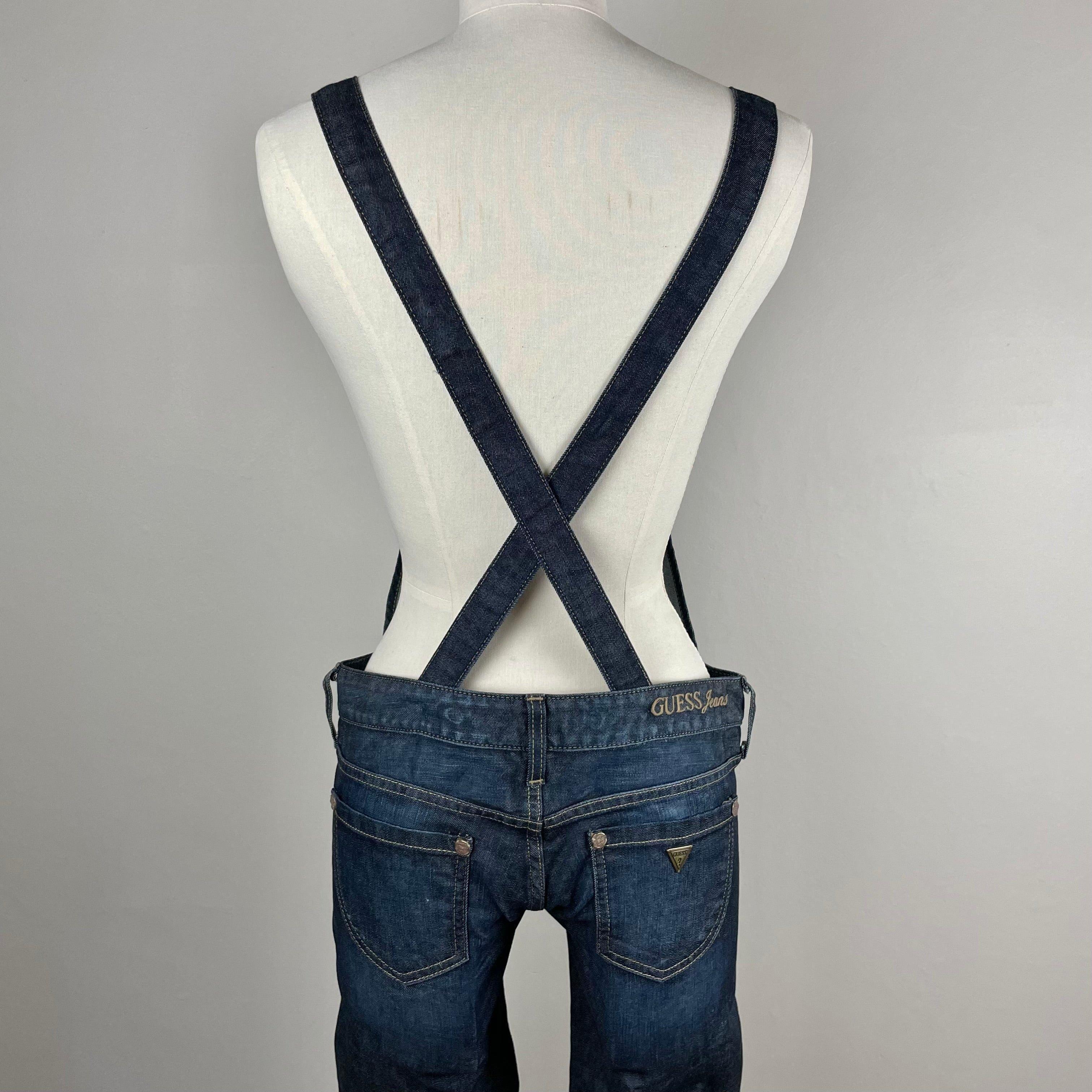 Guess Bib Front Skinny Stretch Overalls Size 24 or XS Jean Pool