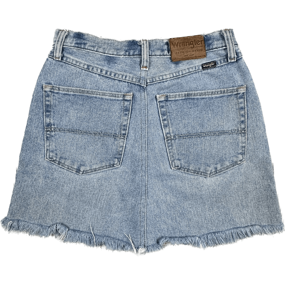 Wrangler Light Wash Denim Jeans Skirt -Size 9 - Jean Pool