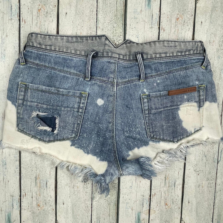 Sass & Bide 'The Winning Day' Distressed Denim Shorts - Size 24 - Jean Pool