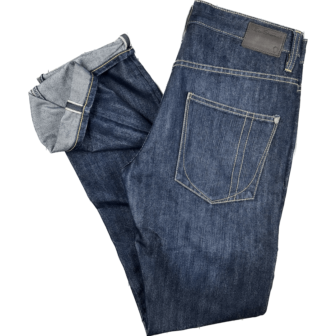 Ben Sherman 'ROD' Selvedge Mens Denim Jeans - Size 32/33 - Jean Pool