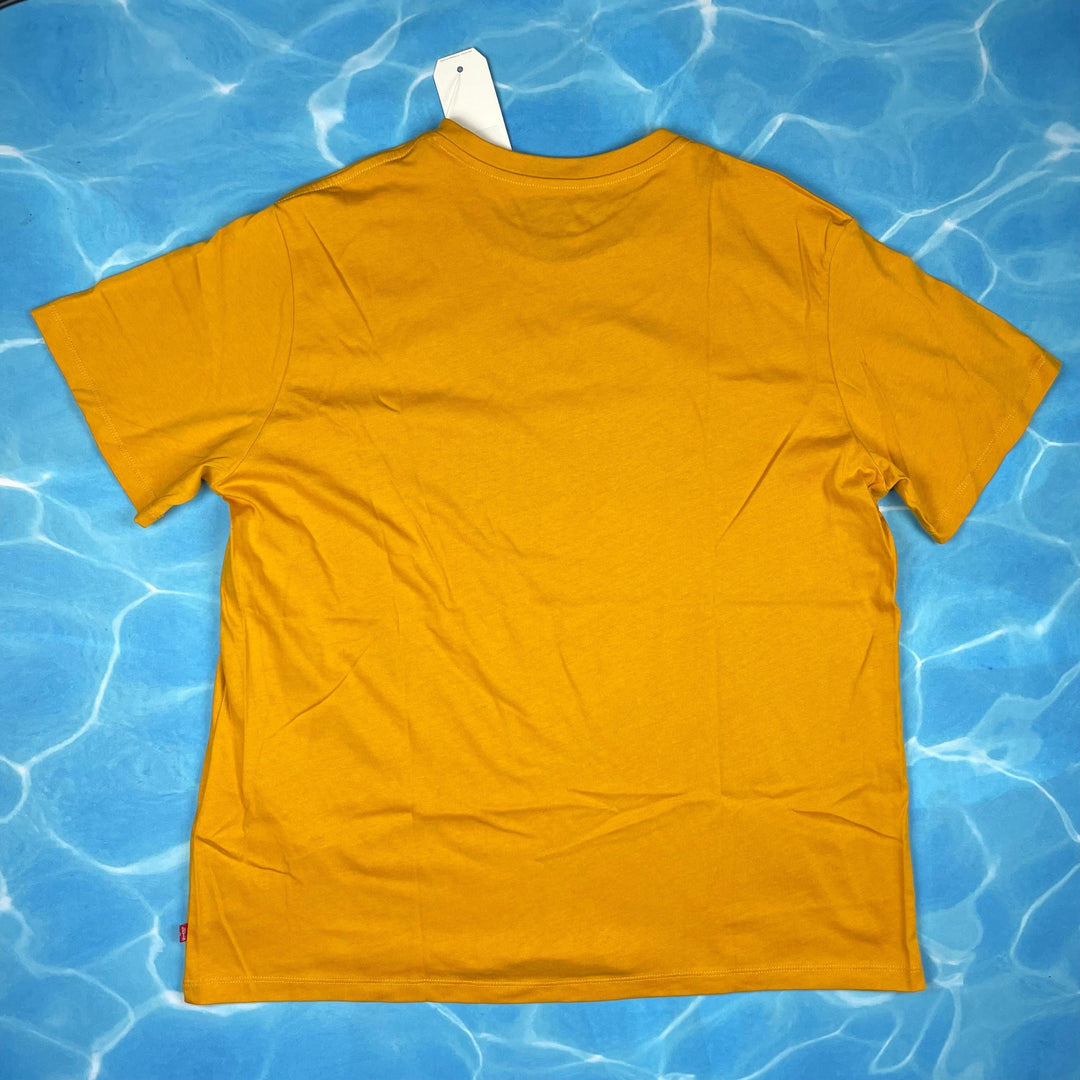 NWT - Levis Mustard Crew Neck 'Tiger' Logo T Shirt - Size XL - Jean Pool