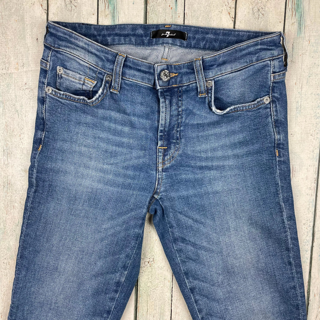 7 for all Mankind 'Pyper' Jeans in Vintage Robertson Wash with Leg Snaps Size- 27 - Jean Pool