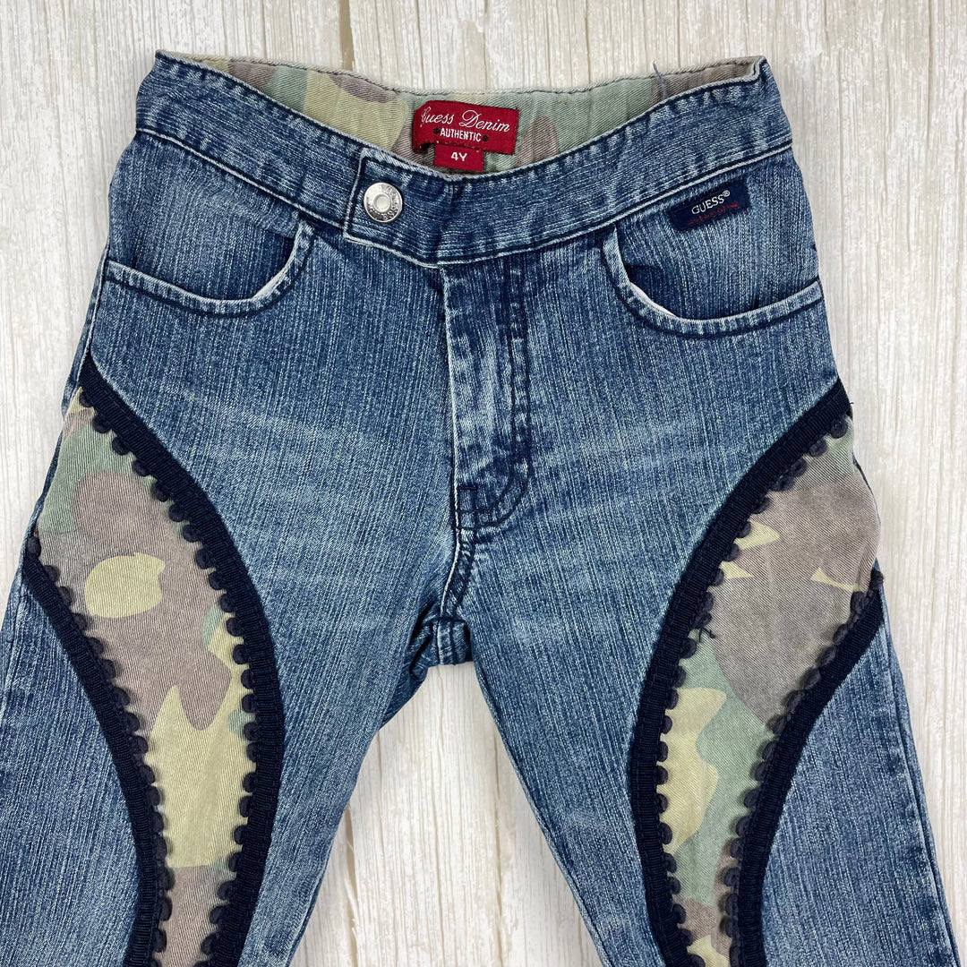 Guess Panelled Front Boot Flare Girls Jeans - Size 4Y - Jean Pool