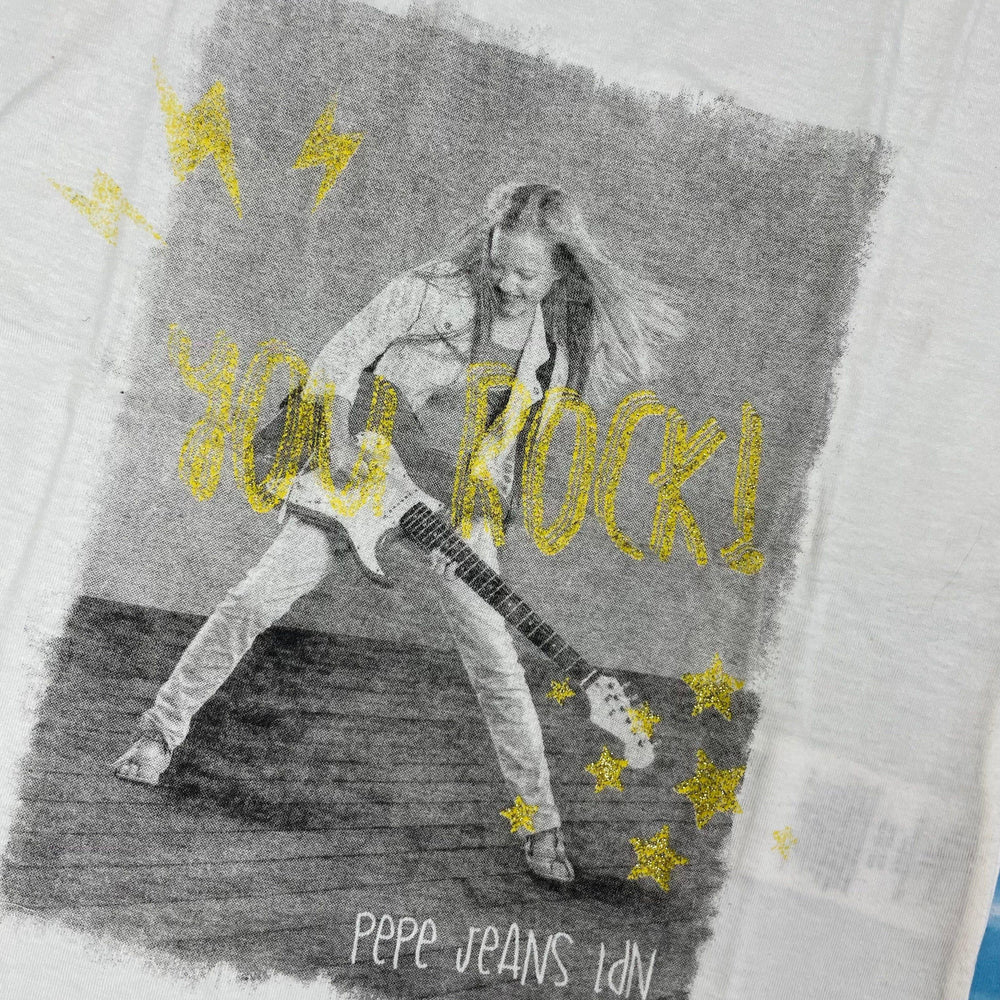 NWT - Pepe Jeans Girls 'You Rock' Logo T Shirt - Size 5Y - Jean Pool