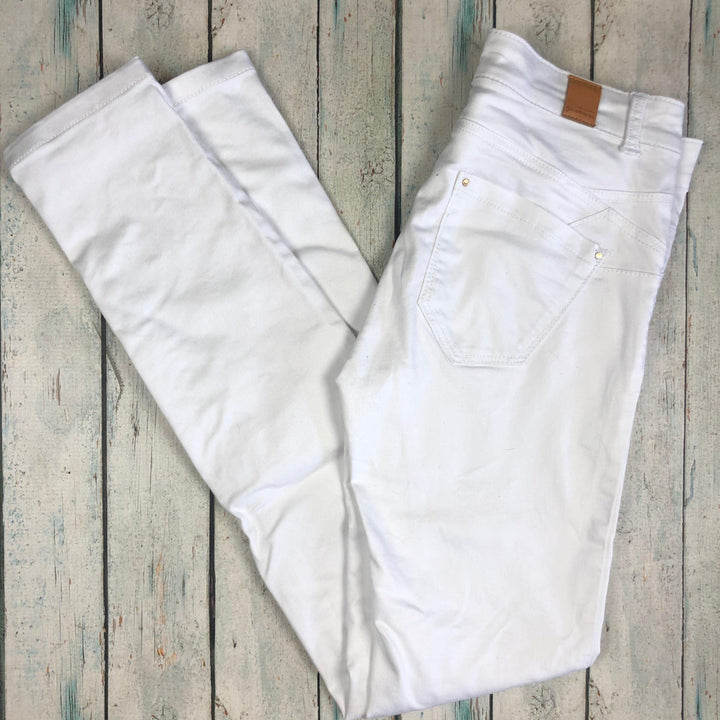 Stradivarius White Stretch Skinny Jeans -Size 8 - Jean Pool