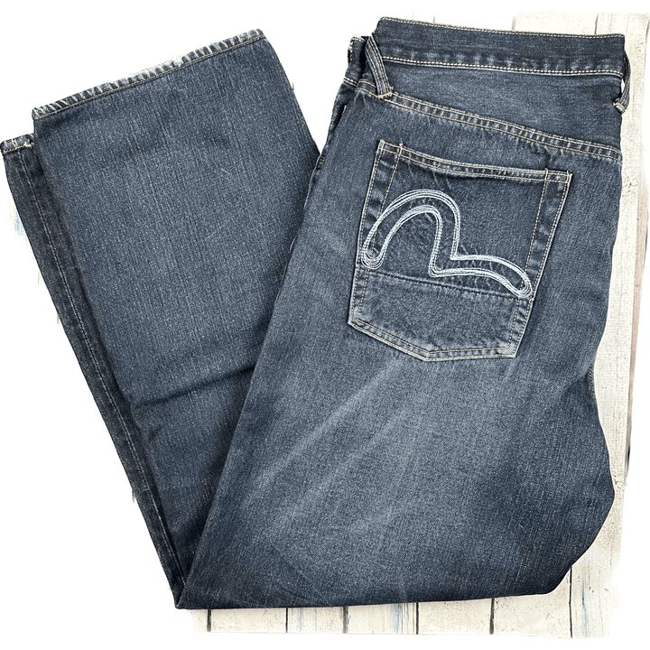 Evisu Japan Selvedge Logo Pocket Easy Fit Jeans - Size 40 - Jean Pool
