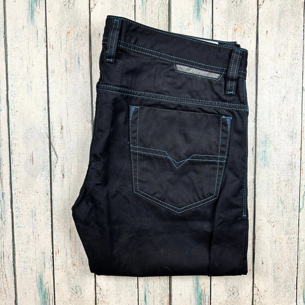 Diesel 'Safado' Black Denim Slim Straight Fit Jeans -Size 34 - Jean Pool