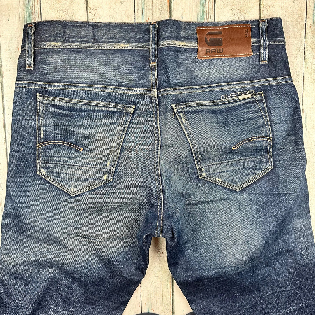Men's G Star 3301 'Slim' Dark Wash Jeans -Size 33/34 - Jean Pool