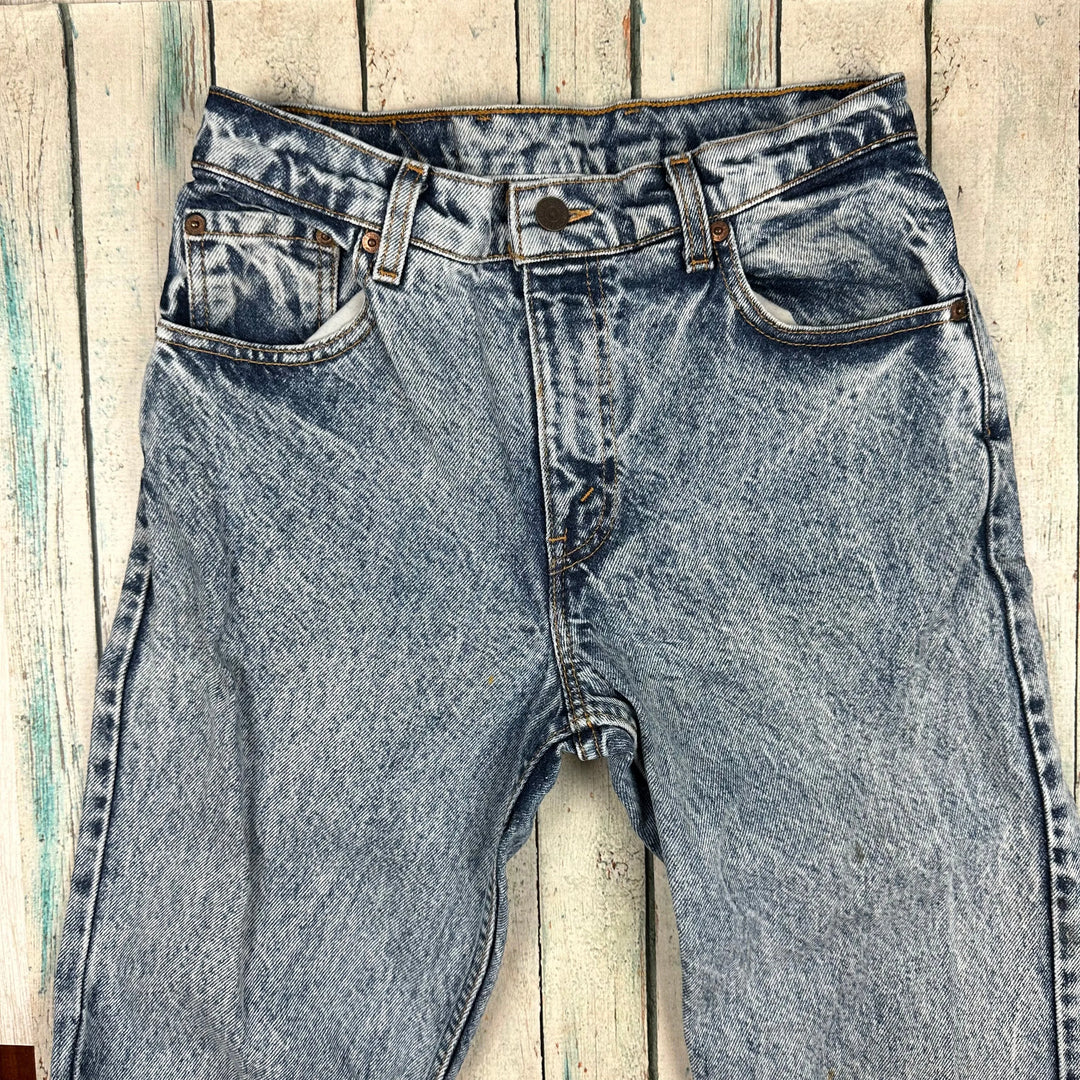 Vintage Levis 555 Australian Made 90's Snow Wash Denim Jeans - Size 28 - Jean Pool